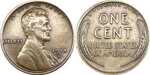 1 Цент США (1776 - ) Бронза Авраам Линкольн (1809-1865)