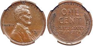 1 Цент США (1776 - ) Бронза Авраам Линкольн (1809-1865)
