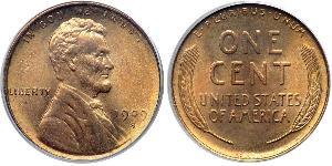 1 Цент США (1776 - ) Бронза Авраам Линкольн (1809-1865)