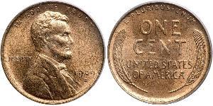 1 Цент США (1776 - ) Бронза Авраам Линкольн (1809-1865)
