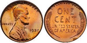 1 Цент США (1776 - ) Бронза Авраам Линкольн (1809-1865)