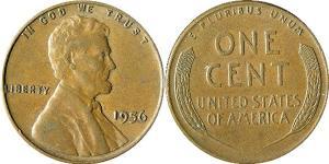 1 Цент США (1776 - ) Бронза Авраам Линкольн (1809-1865)