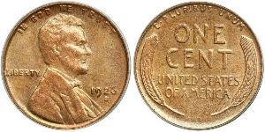 1 Цент США (1776 - ) Бронза Авраам Линкольн (1809-1865)