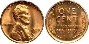 1 Цент США (1776 - ) Бронза Авраам Линкольн (1809-1865)