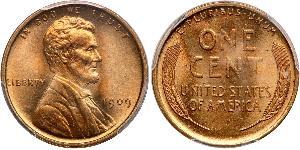 1 Цент США (1776 - ) Бронза Авраам Линкольн (1809-1865)