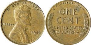 1 Цент США (1776 - ) Бронза Авраам Линкольн (1809-1865)