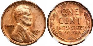 1 Цент США (1776 - ) Бронза Авраам Лінкольн (1809-1865)