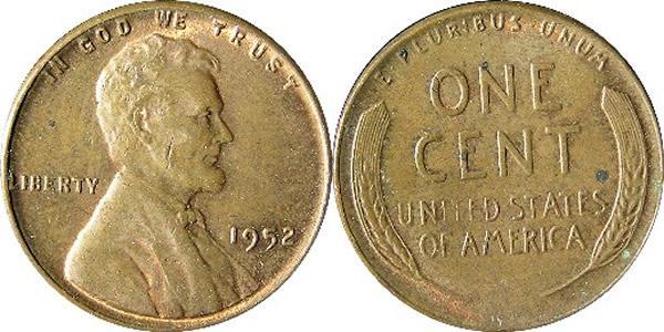 1 Цент США (1776 - ) Бронза Авраам Линкольн (1809-1865)