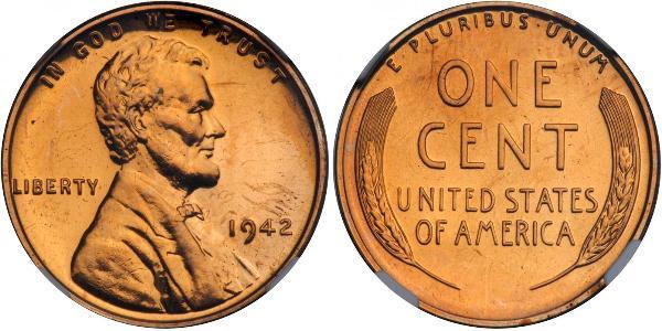 1 Цент США (1776 - ) Бронза Авраам Линкольн (1809-1865)