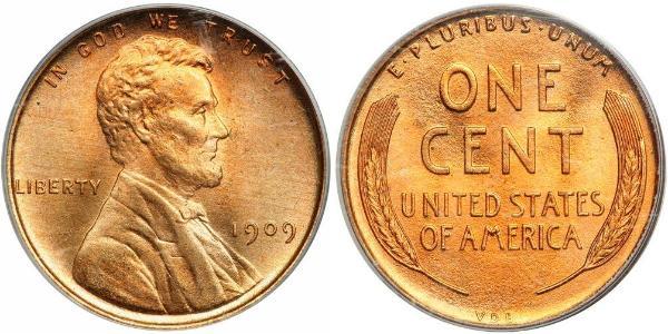 1 Цент США (1776 - ) Бронза Авраам Лінкольн (1809-1865)