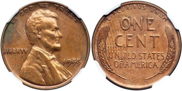 1 Цент США (1776 - ) Бронза Авраам Линкольн (1809-1865)