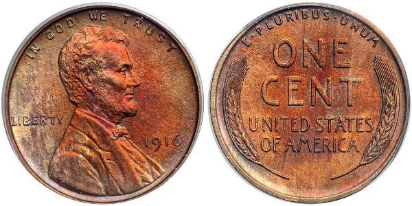 1 Цент США (1776 - ) Бронза Авраам Линкольн (1809-1865)