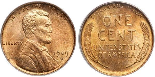 1 Цент США (1776 - ) Бронза Авраам Линкольн (1809-1865)