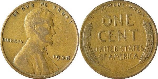 1 Цент США (1776 - ) Бронза Авраам Линкольн (1809-1865)