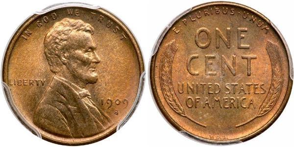 1 Цент США (1776 - ) Бронза Авраам Линкольн (1809-1865)