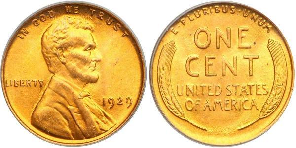1 Цент США (1776 - ) Бронза Авраам Линкольн (1809-1865)