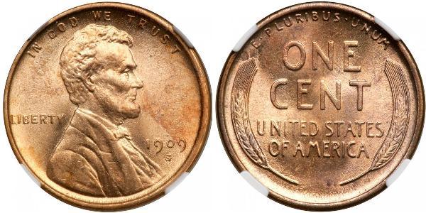 1 Цент США (1776 - ) Бронза Авраам Линкольн (1809-1865)