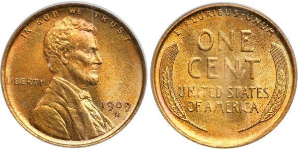 1 Цент США (1776 - ) Бронза Авраам Линкольн (1809-1865)