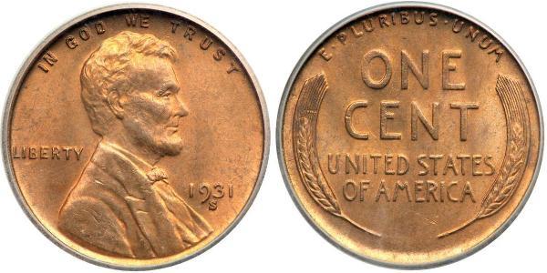 1 Цент США (1776 - ) Бронза Авраам Лінкольн (1809-1865)