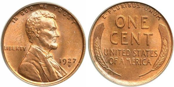 1 Цент США (1776 - ) Бронза Авраам Линкольн (1809-1865)
