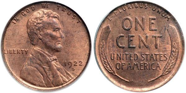 1 Цент США (1776 - ) Бронза Авраам Линкольн (1809-1865)