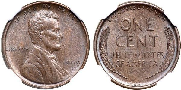1 Цент США (1776 - ) Бронза Авраам Лінкольн (1809-1865)