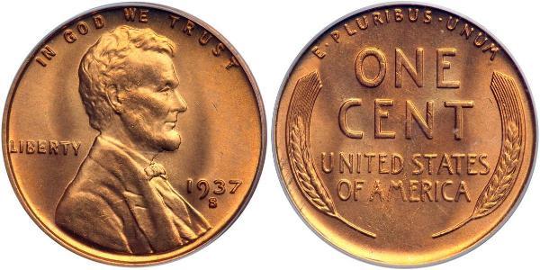 1 Цент США (1776 - ) Бронза Авраам Линкольн (1809-1865)