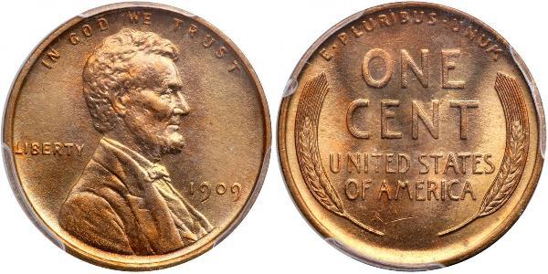 1 Цент США (1776 - ) Бронза Авраам Линкольн (1809-1865)