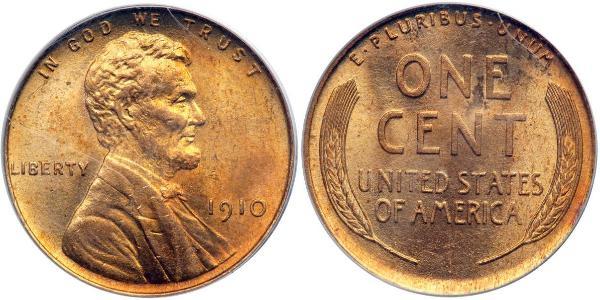 1 Цент США (1776 - ) Бронза Авраам Линкольн (1809-1865)