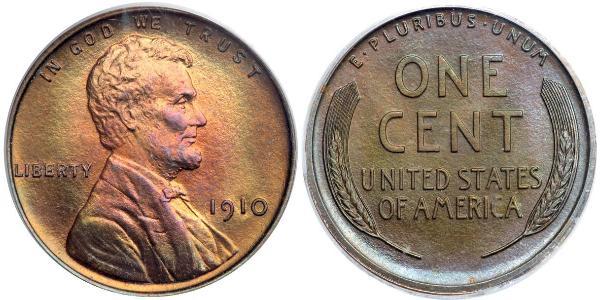 1 Цент США (1776 - ) Бронза Авраам Линкольн (1809-1865)