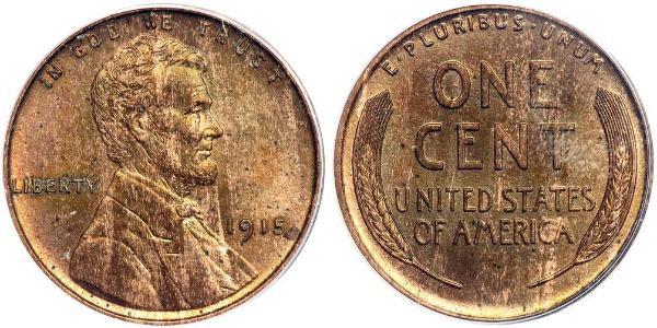 1 Цент США (1776 - ) Бронза Авраам Линкольн (1809-1865)
