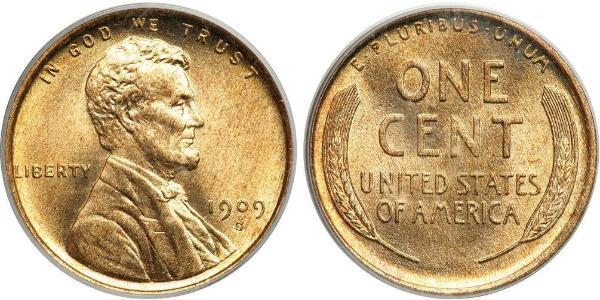 1 Цент США (1776 - ) Бронза Авраам Линкольн (1809-1865)