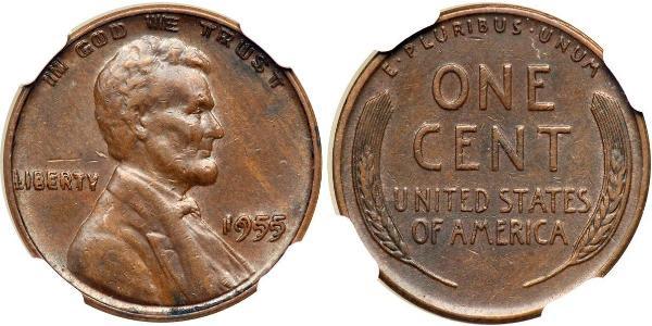 1 Цент США (1776 - ) Бронза Авраам Линкольн (1809-1865)