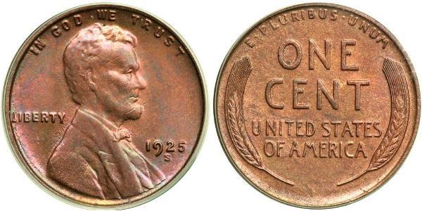 1 Цент США (1776 - ) Бронза Авраам Линкольн (1809-1865)