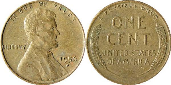 1 Цент США (1776 - ) Бронза Авраам Линкольн (1809-1865)