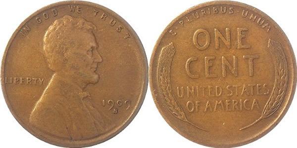 1 Цент США (1776 - ) Бронза Авраам Линкольн (1809-1865)