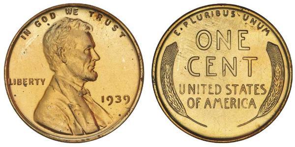 1 Цент США (1776 - ) Бронза Авраам Линкольн (1809-1865)