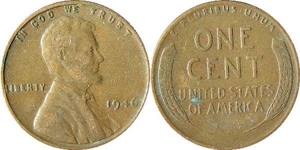 1 Цент США (1776 - ) Бронза Авраам Линкольн (1809-1865)
