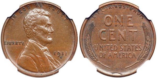 1 Цент США (1776 - ) Бронза Авраам Лінкольн (1809-1865)