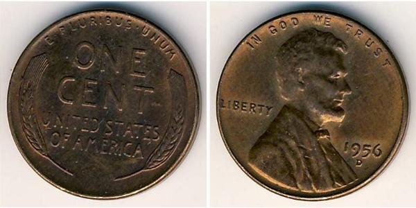 1 Цент США (1776 - ) Бронза Авраам Линкольн (1809-1865)