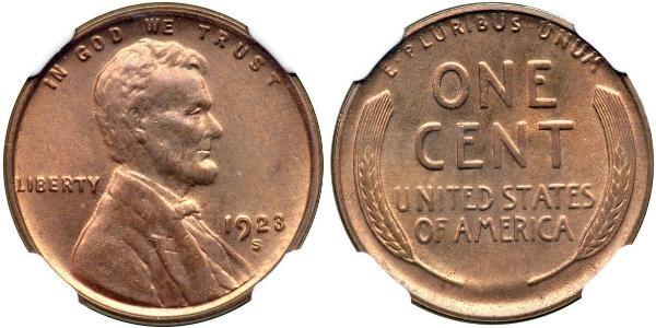 1 Цент США (1776 - ) Бронза Авраам Линкольн (1809-1865)