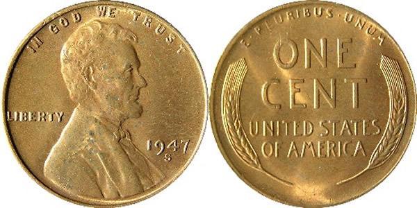 1 Цент США (1776 - ) Бронза Авраам Линкольн (1809-1865)