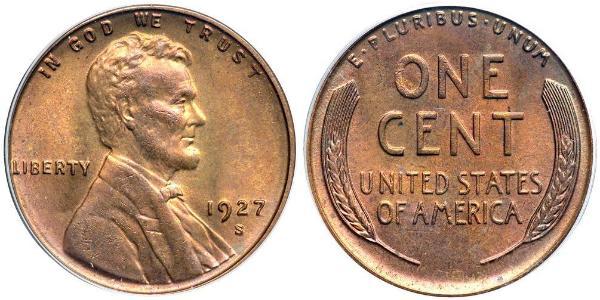 1 Цент США (1776 - ) Бронза Авраам Линкольн (1809-1865)