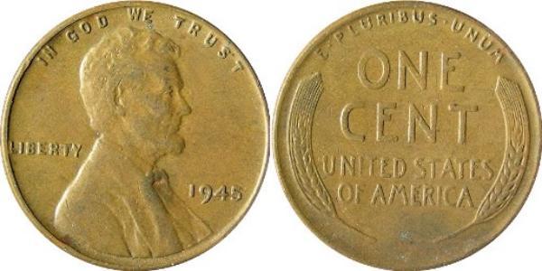 1 Цент США (1776 - ) Бронза Авраам Линкольн (1809-1865)