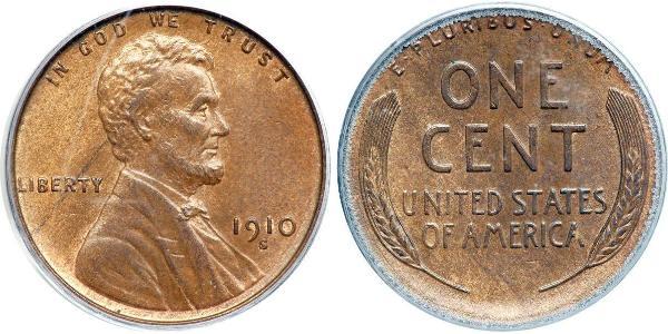 1 Цент США (1776 - ) Бронза Авраам Линкольн (1809-1865)