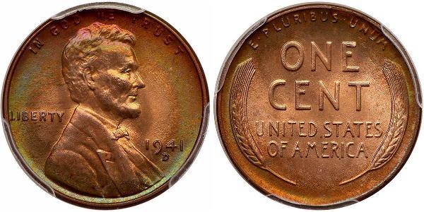 1 Цент США (1776 - ) Бронза Авраам Линкольн (1809-1865)