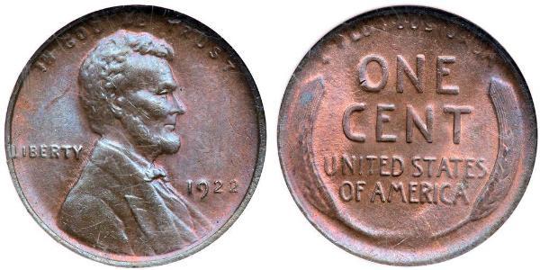 1 Цент США (1776 - ) Бронза Авраам Линкольн (1809-1865)