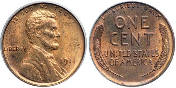 1 Цент США (1776 - ) Бронза Авраам Линкольн (1809-1865)