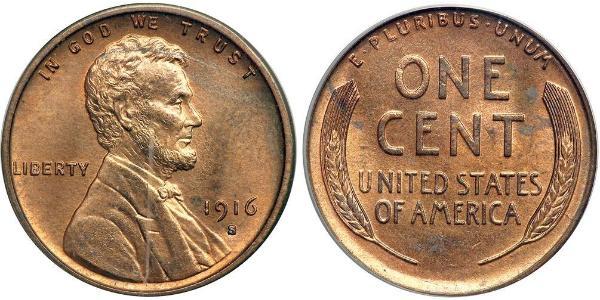 1 Цент США (1776 - ) Бронза Авраам Линкольн (1809-1865)