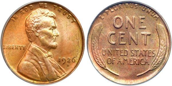 1 Цент США (1776 - ) Бронза Авраам Линкольн (1809-1865)